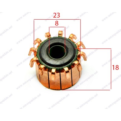 Commutator 8-23-18 mm 12 hooks for Heater motor, Cooling fan, ABS unit (2 PCS)